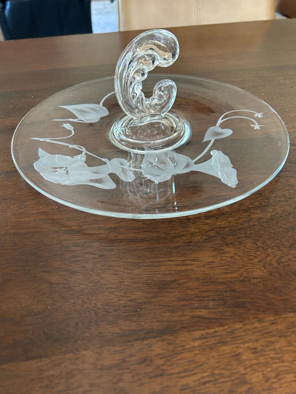 Fostoria Morning Glory Carved Tray